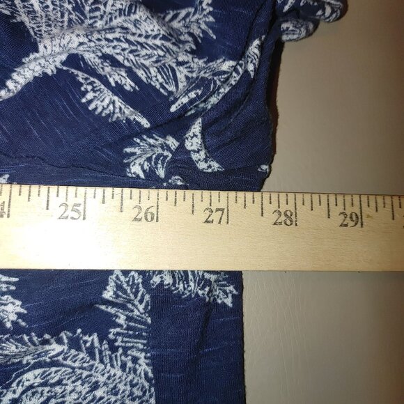 Palm Groove Blouse Top Women 2X Palm Trees Accent Button Quarter Sleeve Rayon - Picture 4 of 11